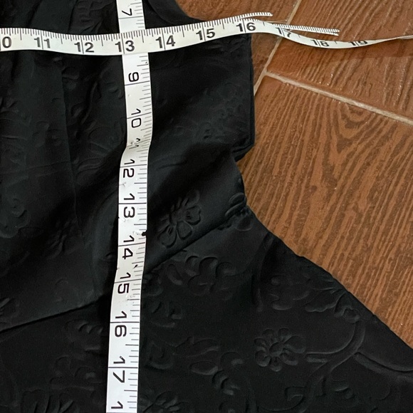 Target Sleeveless black floral embossed dress mesh bodice size medium fit flare - Picture 9 of 16